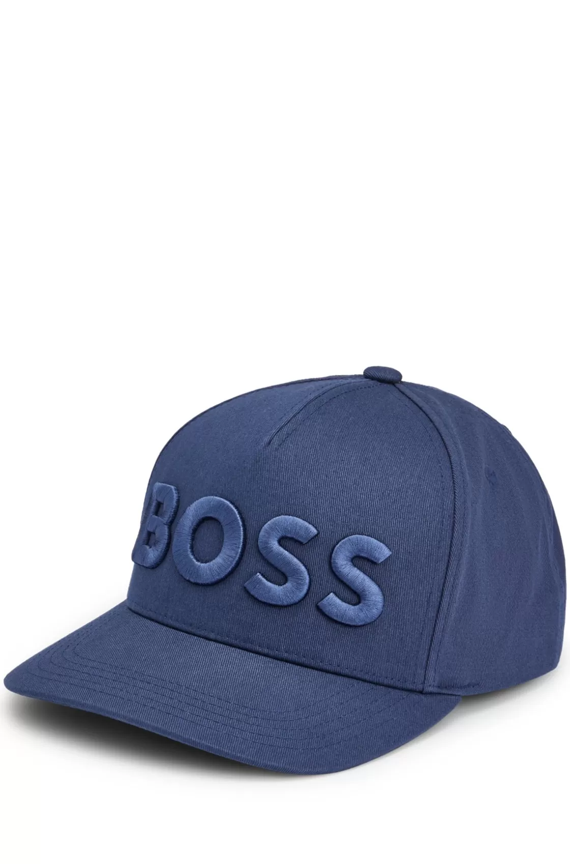 HUGO BOSS Cotton-twill Five-panel Cap With Embroidered Logo Dark Blue New