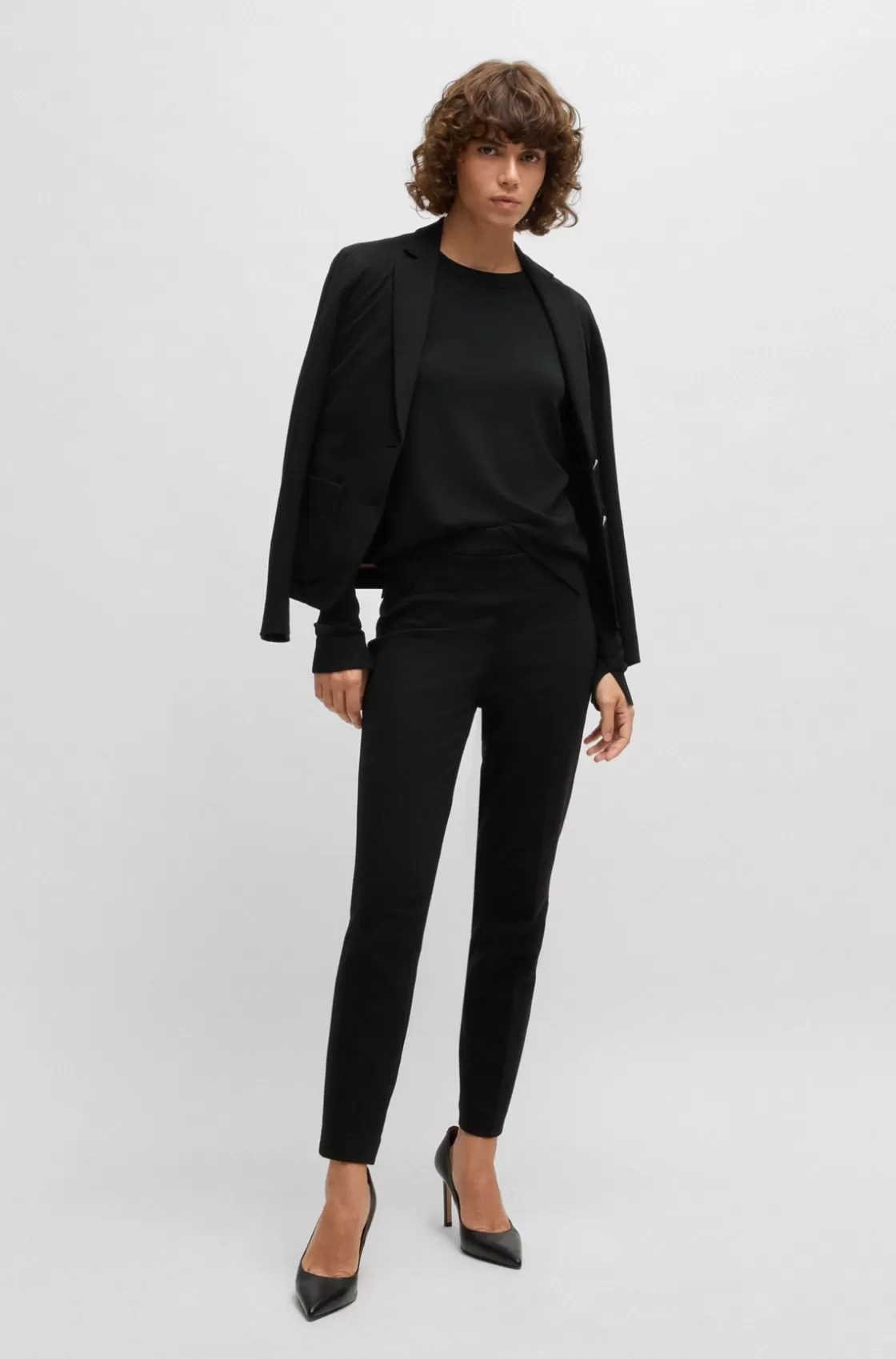 HUGO BOSS Crew-neck Sweater In Merino Wool Black Hot