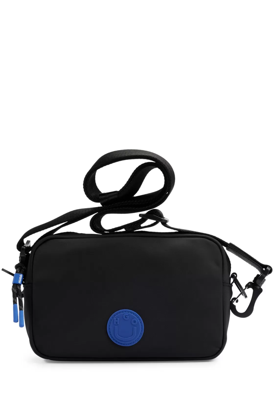 HUGO BOSS Crossbody Bag With Smiley-face Logo Patch Black Discount