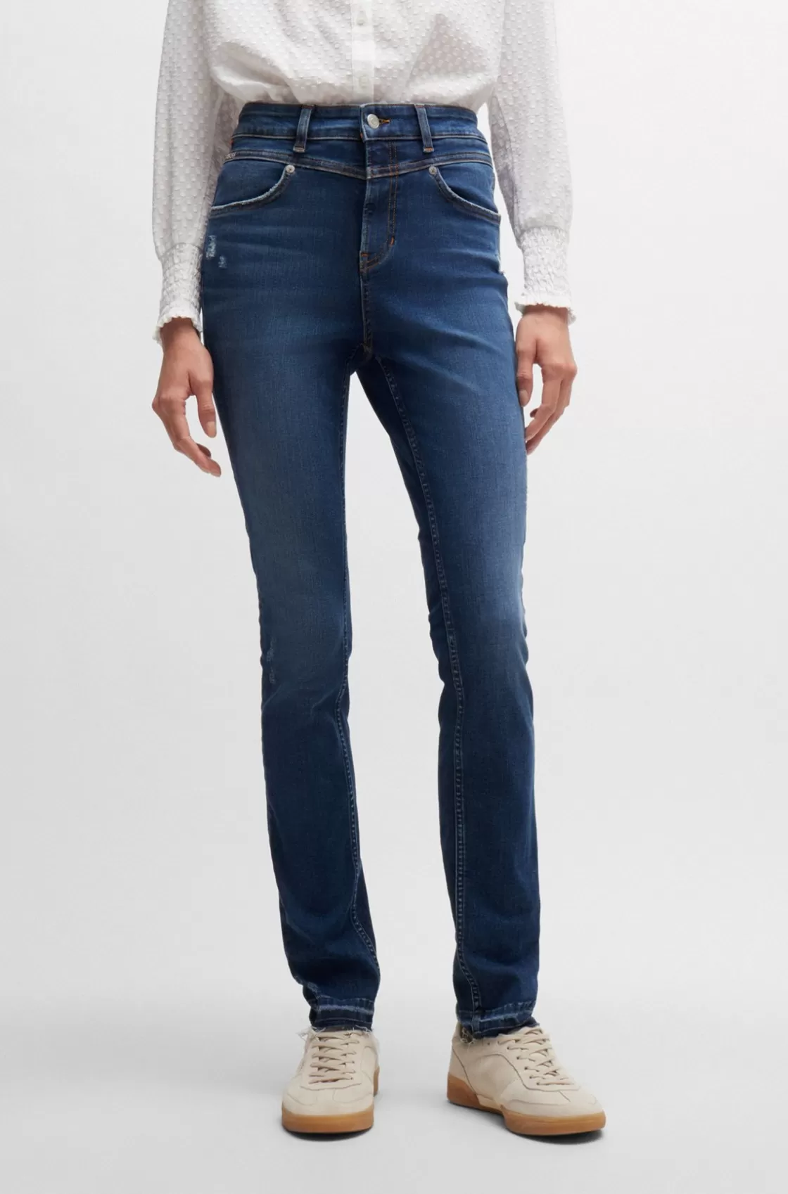 HUGO BOSS Dark-blue Jeans In Supreme-movement Denim Dark Blue Fashion