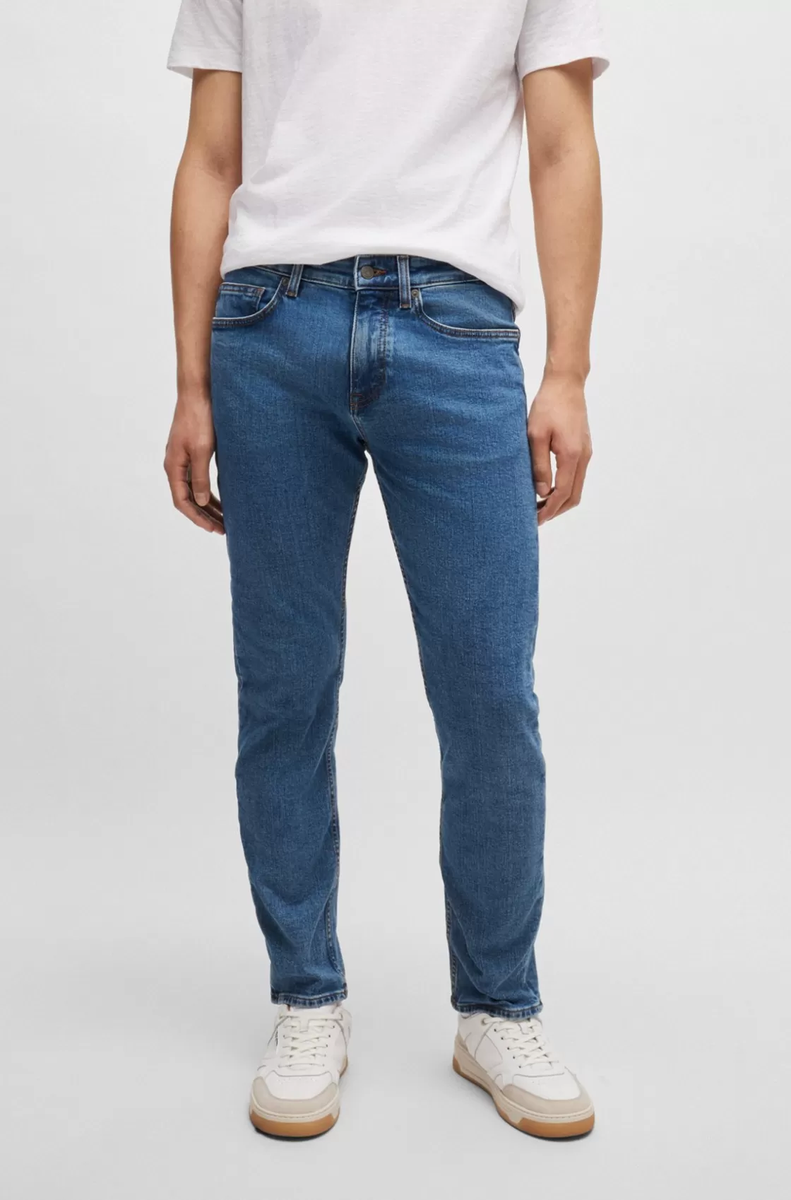 HUGO BOSS Delaware Slim-fit Jeans In Stretch Denim Blue Clearance