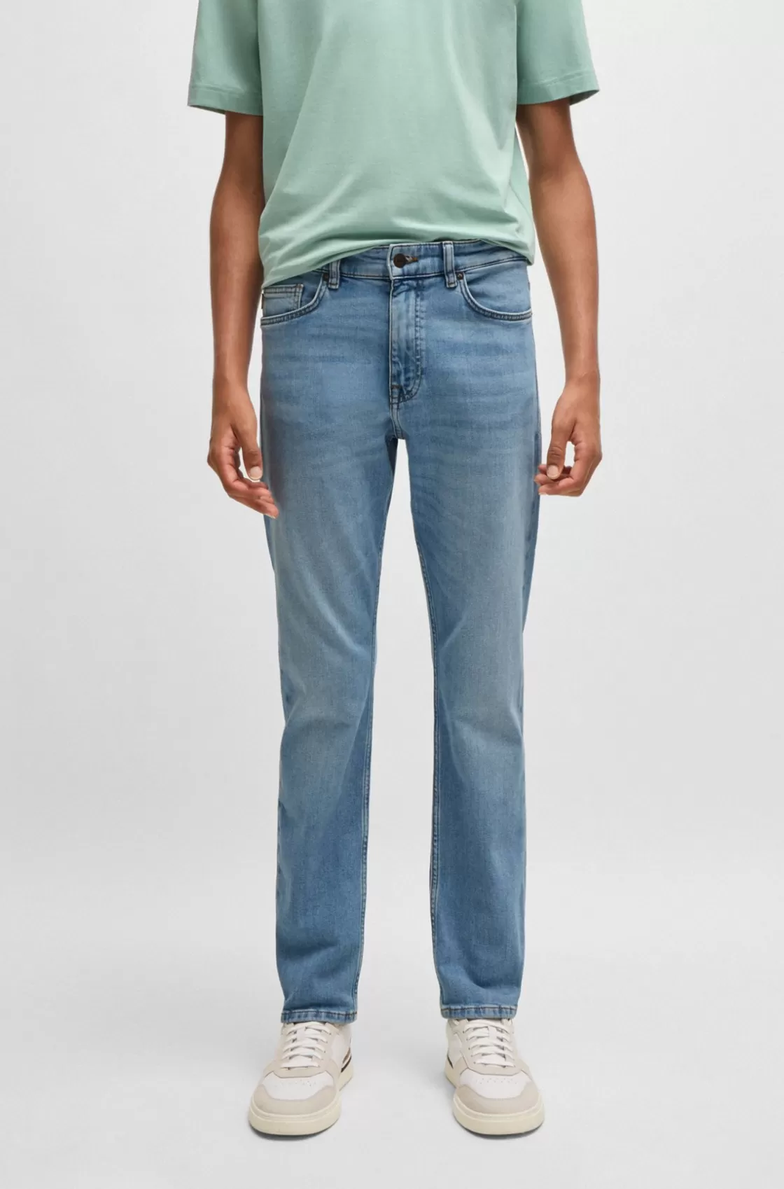 HUGO BOSS Delaware Slim-fit Jeans In Bright- Comfort-stretch Denim Blue Store