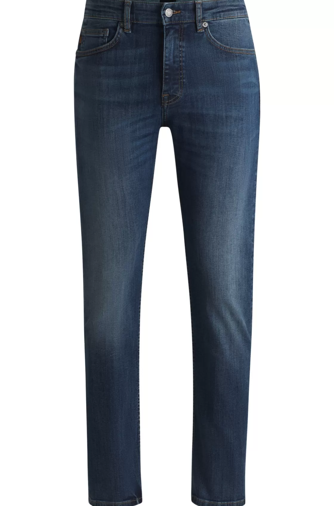 HUGO BOSS Delaware Slim-fit Jeans In Dark-blue Stretch Denim Dark Blue Store