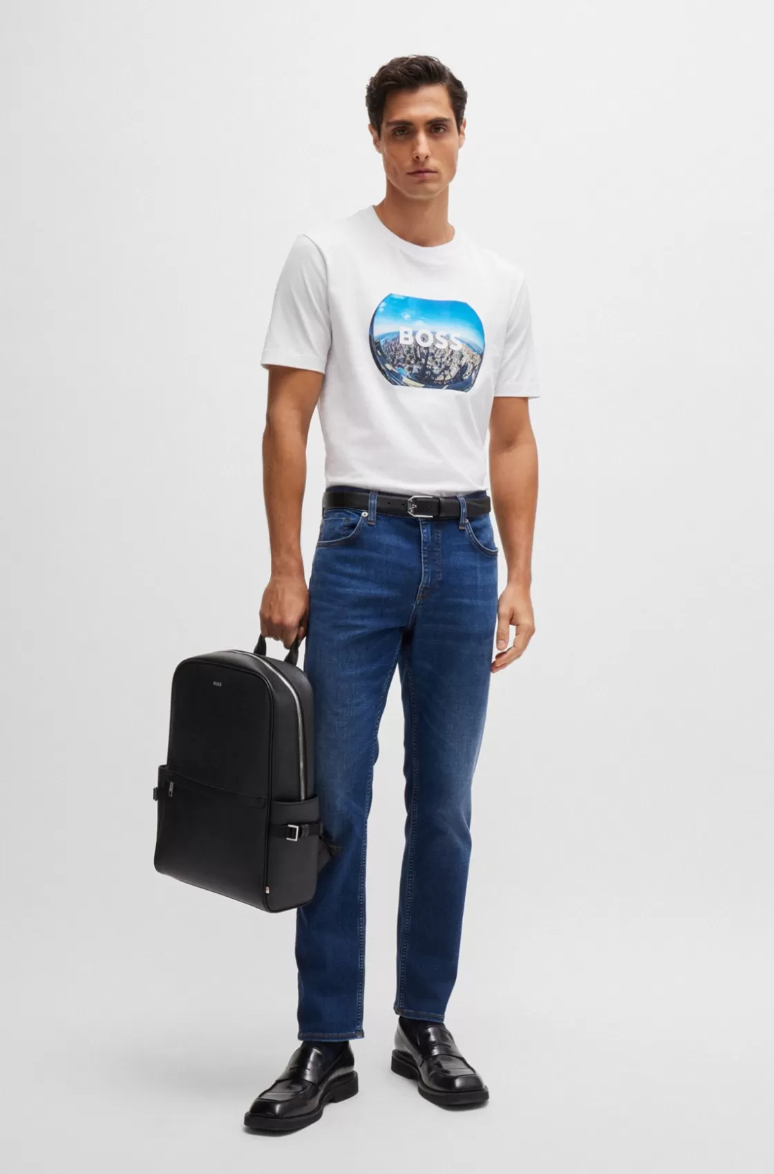 HUGO BOSS Delaware Slim-fit Jeans In Dark- Super-soft Denim Blue Hot