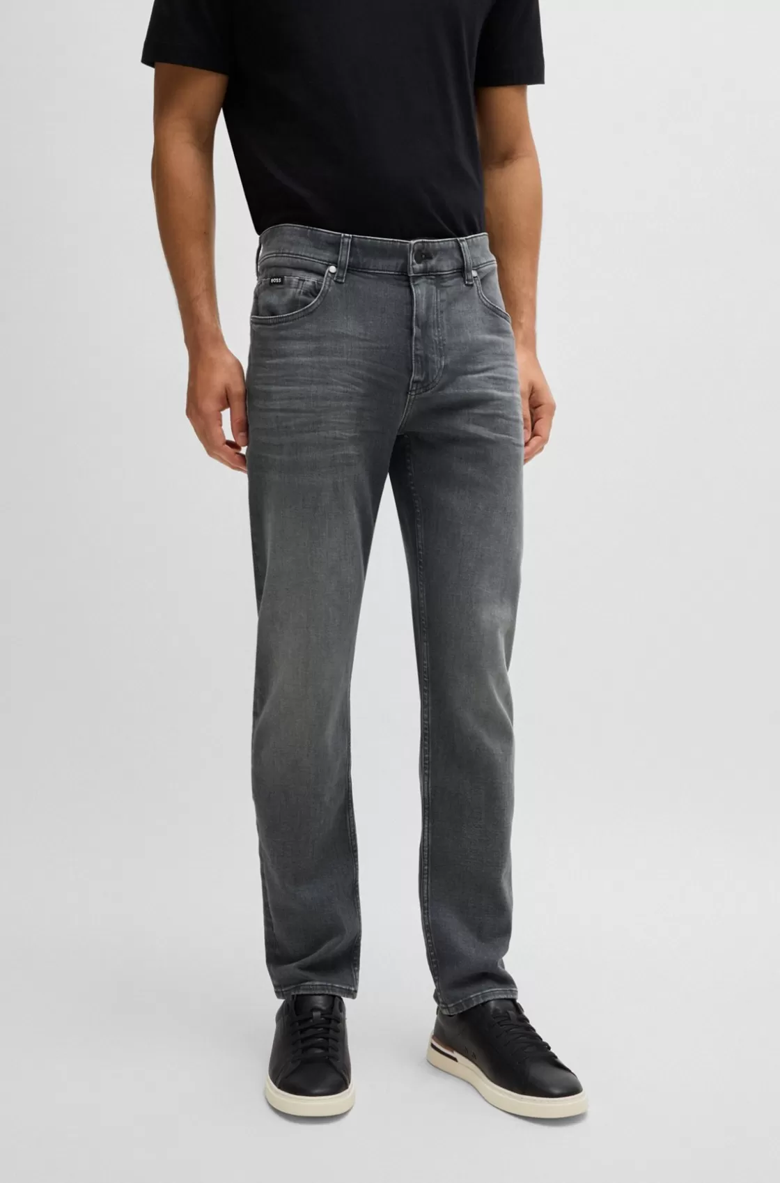 HUGO BOSS Delaware Slim-fit Jeans In Gray Stretch Denim Grey Best