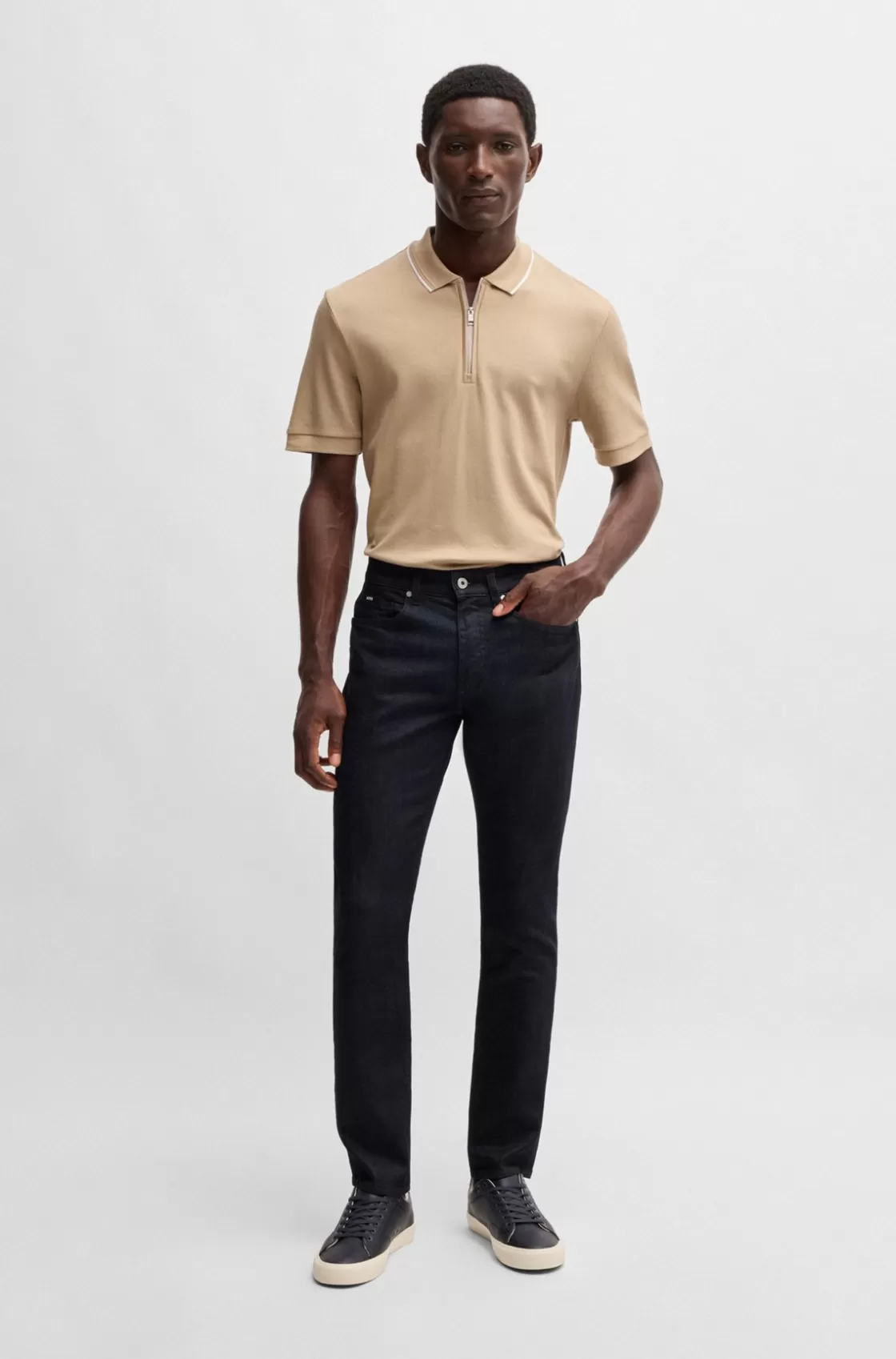 HUGO BOSS Delaware Slim-fit Jeans In Indigo Stretch Denim Dark Blue Cheap