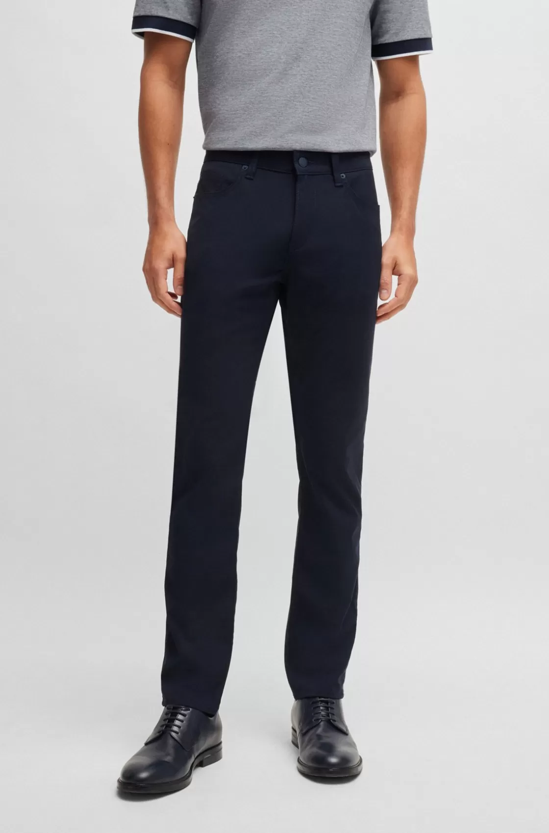 HUGO BOSS Delaware Slim-fit Jeans In Woven Stretch Material Dark Blue Online