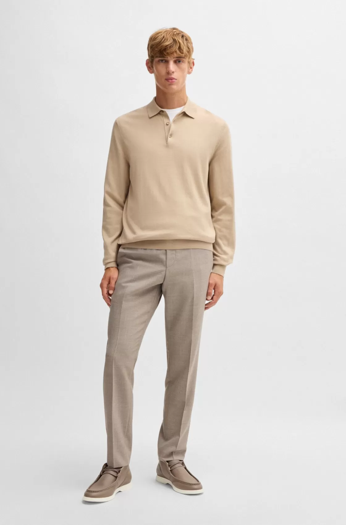HUGO BOSS Desert Boots In Tumbled Leather With Apron Toe Beige Clearance