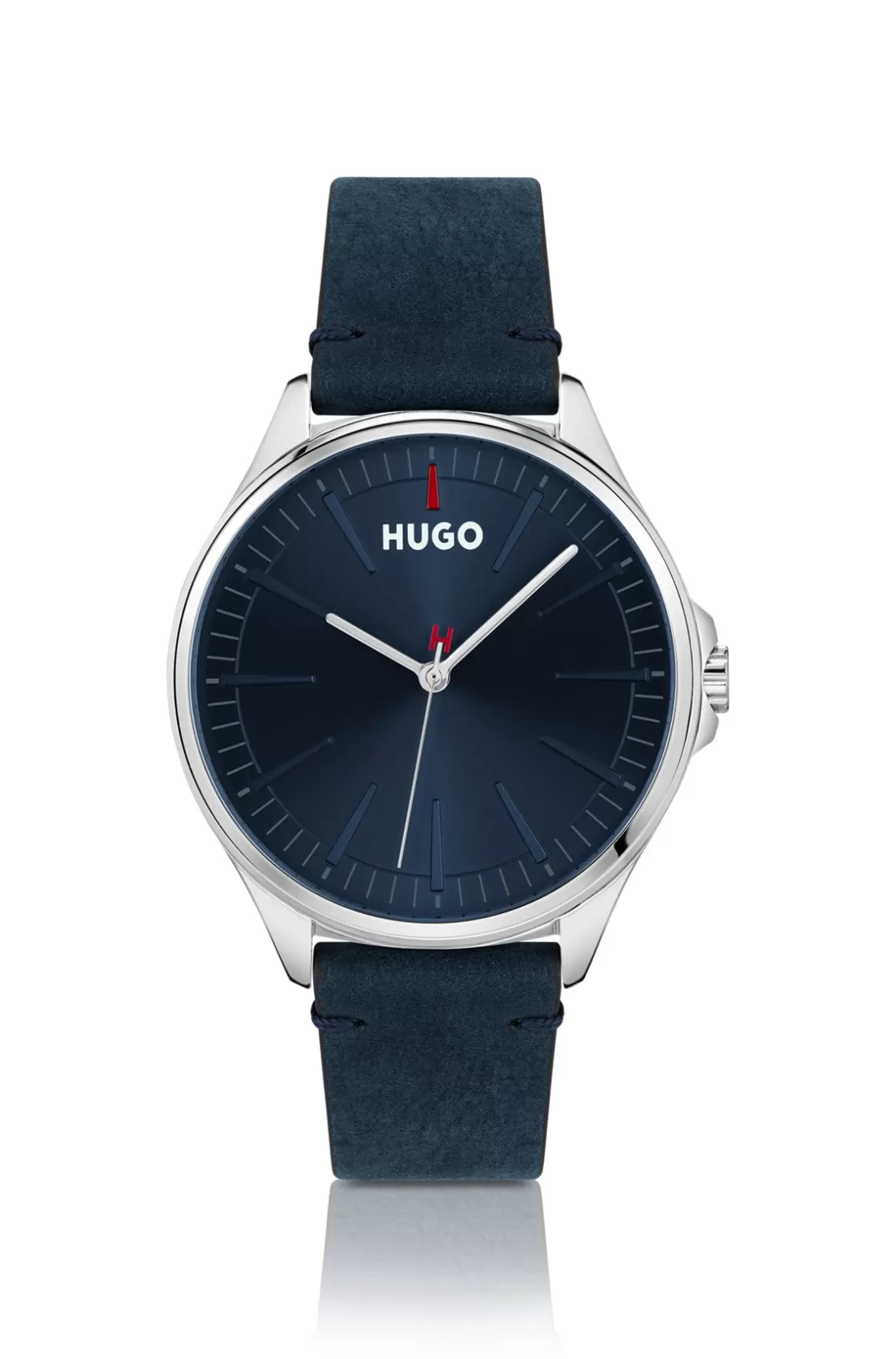 HUGO BOSS Distressed-leather-strap Watch With Blue Dial Assorted-Pre-Pack Discount