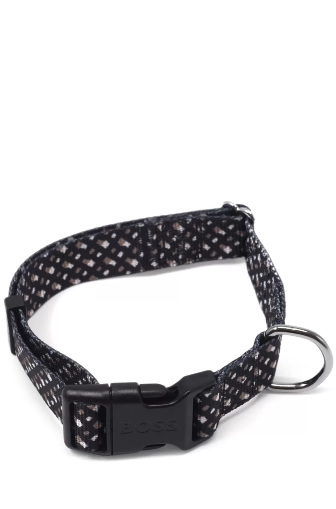 HUGO BOSS Dog Collar With Silicone Logo Patch Black Best