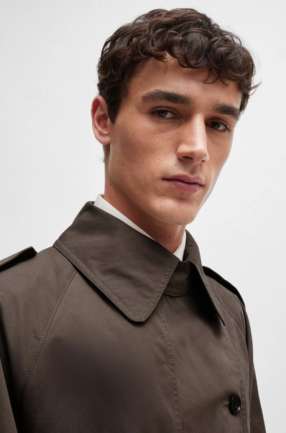 HUGO BOSS Double-breasted Trench Coat Light Beige Shop