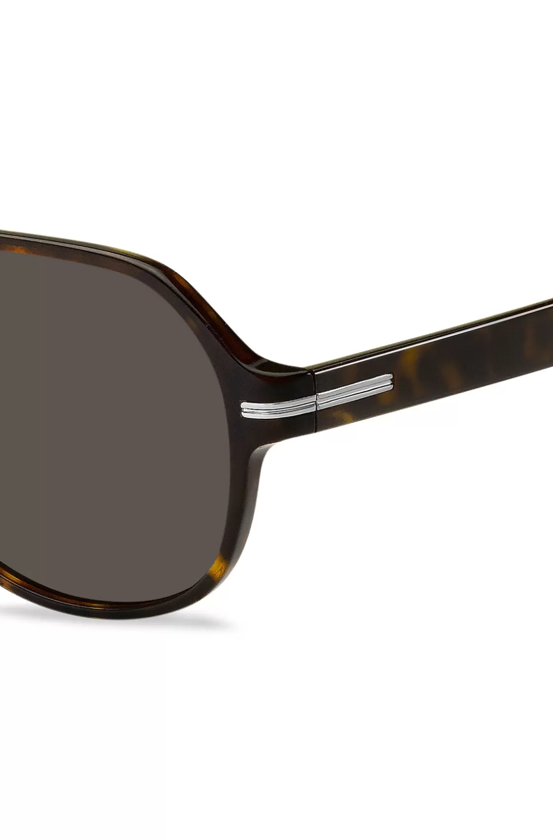 HUGO BOSS Double-bridge Sunglasses In Havana Acetate With Signature Hardware Assorted-Pre-Pack Shop