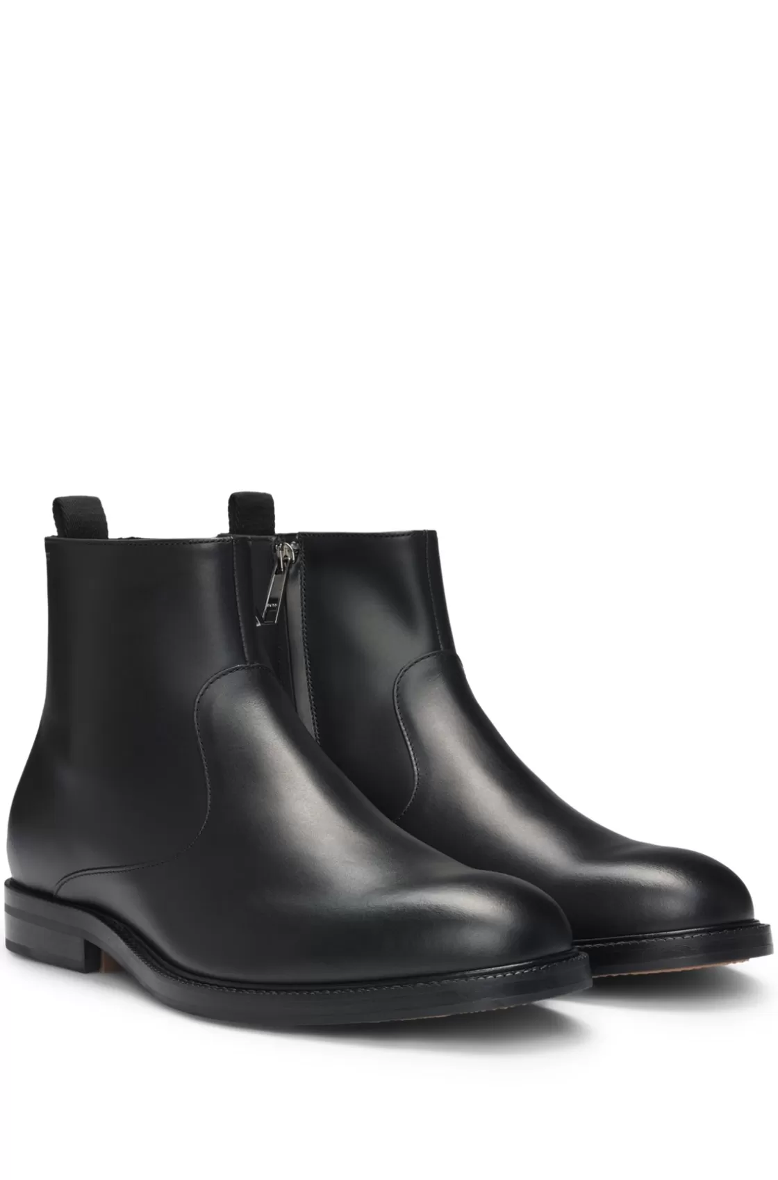 HUGO BOSS Dressletic Boots In Burnished Leather Black Outlet