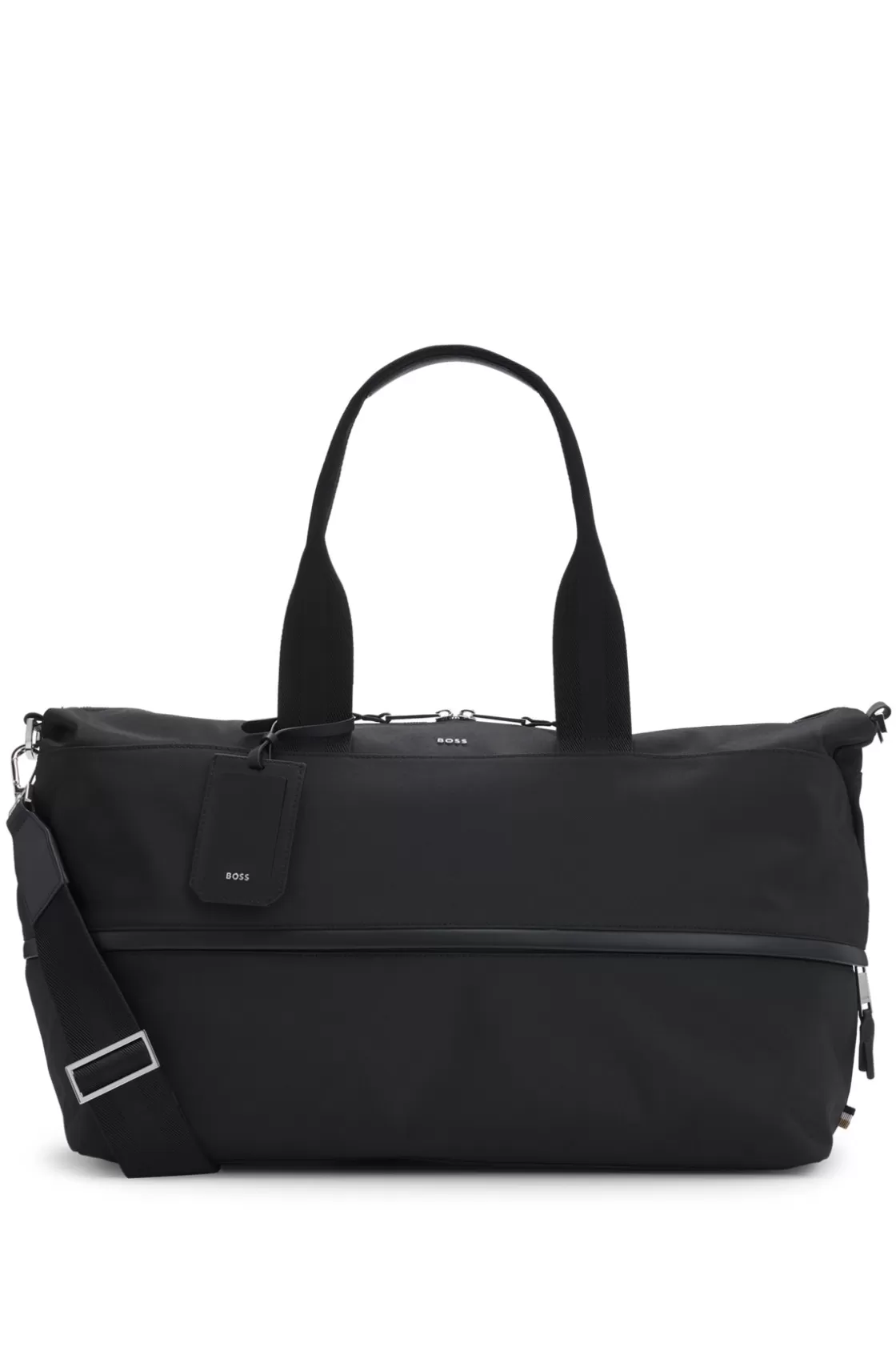 HUGO BOSS Expandable Holdall With Signature Trims Black Best