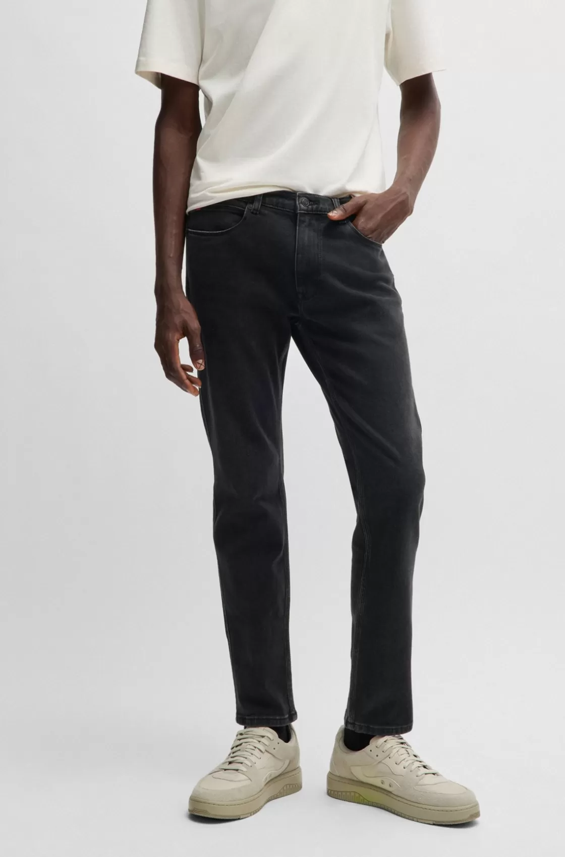 HUGO BOSS Extra-slim-fit Jeans In Soft-touch Denim Black Discount