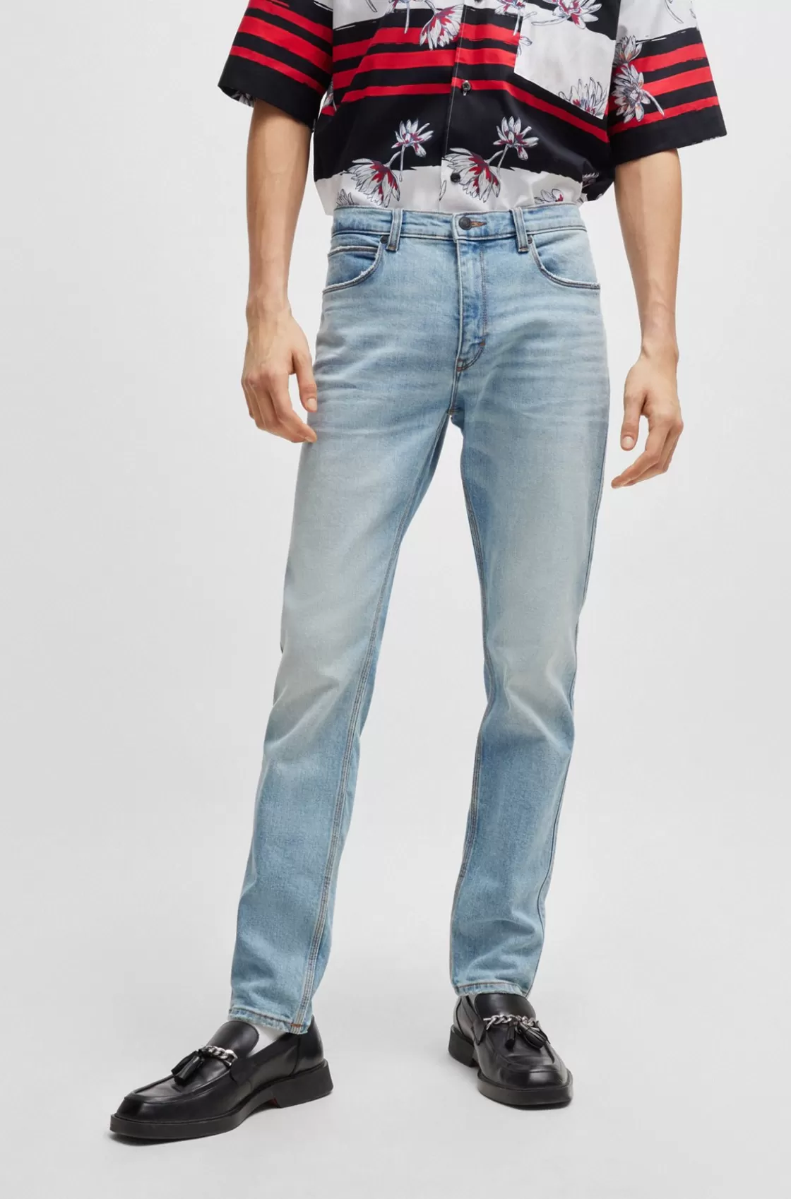 HUGO BOSS Extra-slim-fit Jeans In Blue Stretch Denim Light Blue Fashion