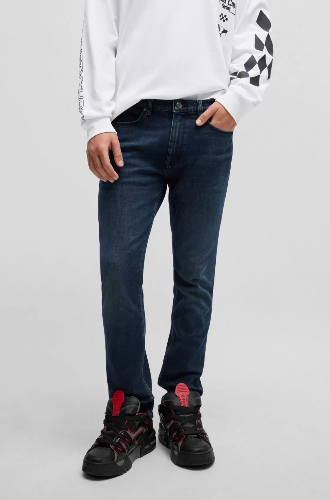 HUGO BOSS Extra-slim-fit Jeans In Super-soft Denim Blue Outlet