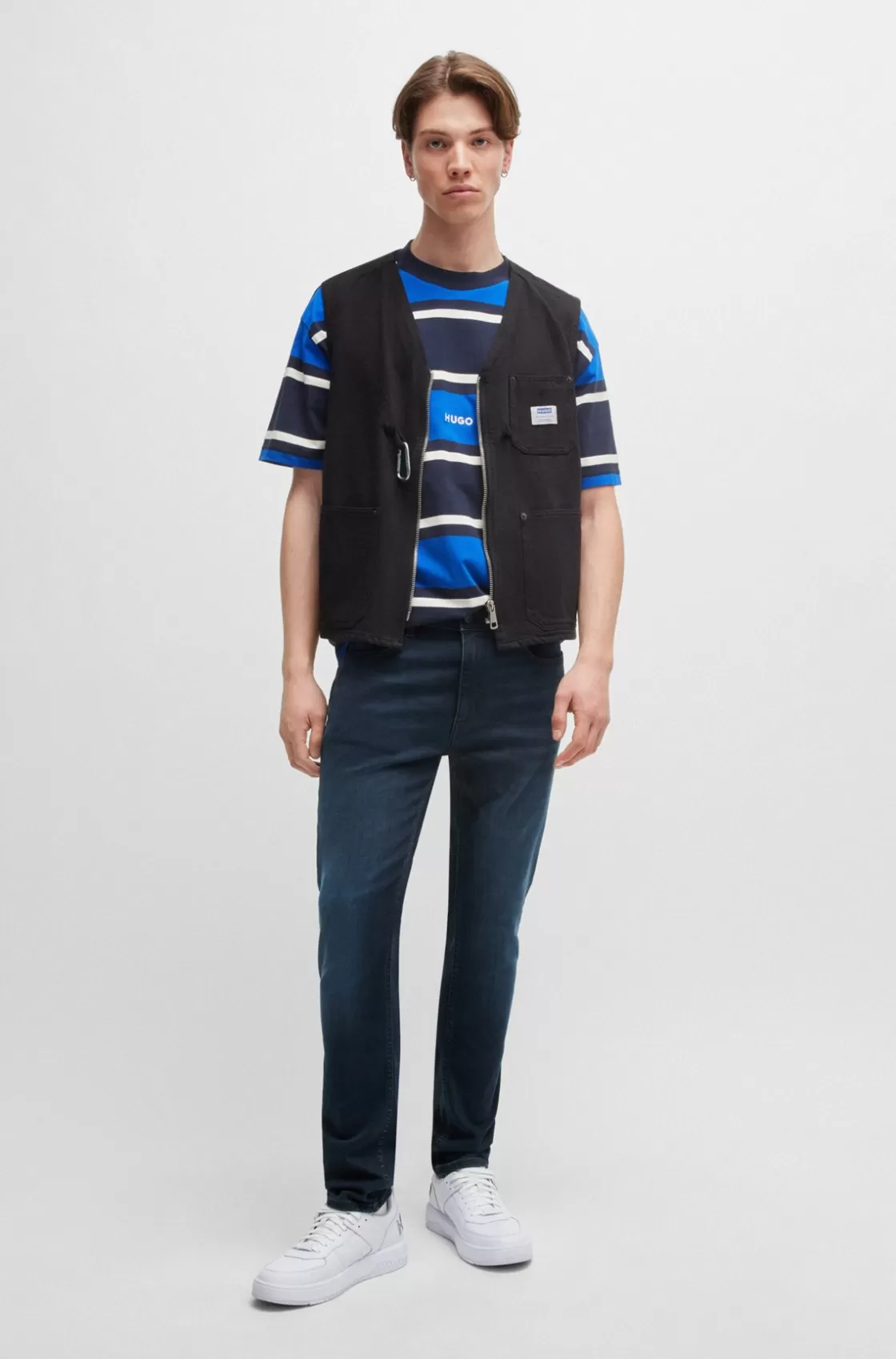 HUGO BOSS Extra-slim-fit Jeans In Blue-black Stretch Denim Dark Blue Hot