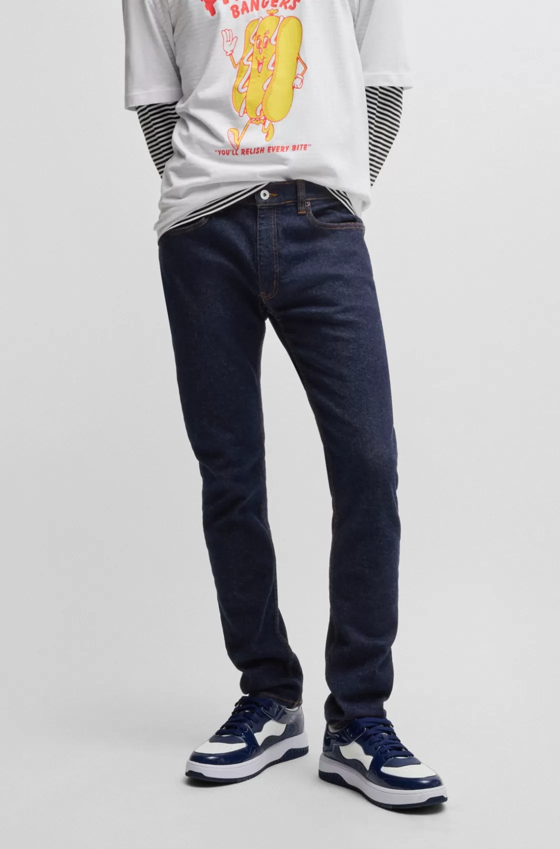 HUGO BOSS Extra-slim-fit Jeans In Dark-blue Stretch Denim Dark Blue Best