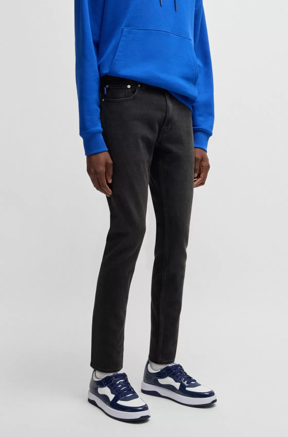 HUGO BOSS Extra-slim-fit Jeans In Stonewashed Stretch Denim Dark Grey Clearance