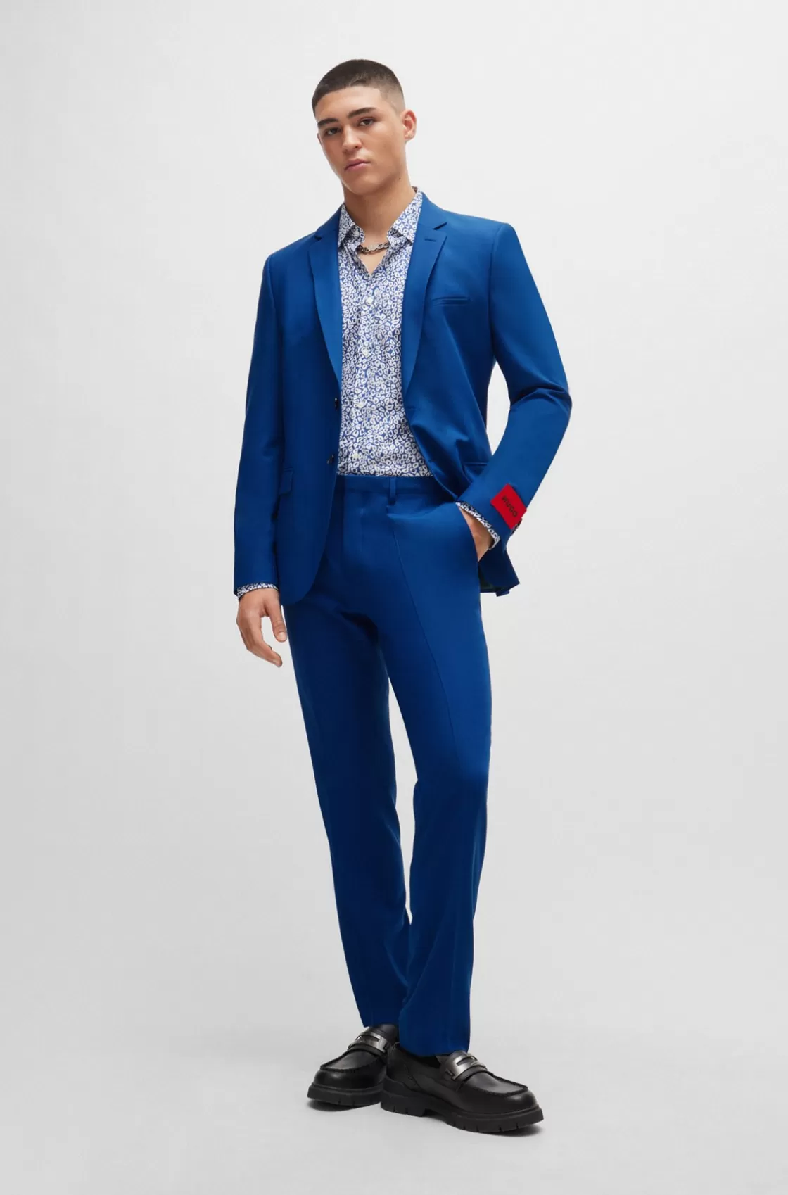 HUGO BOSS Extra-slim-fit Trousers In Performance-stretch Cloth Blue Best