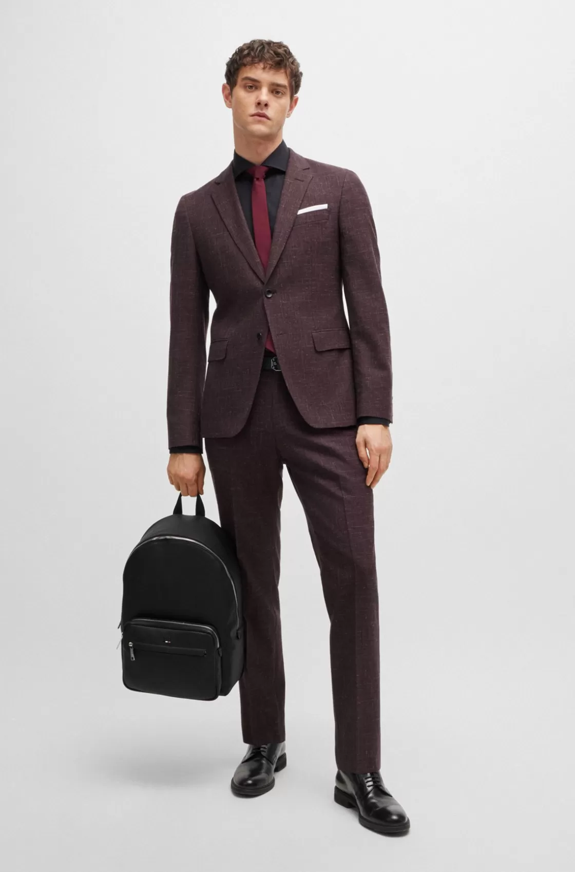 HUGO BOSS Faux-leather Backpack With Logo And Signature Stripe Black Sale