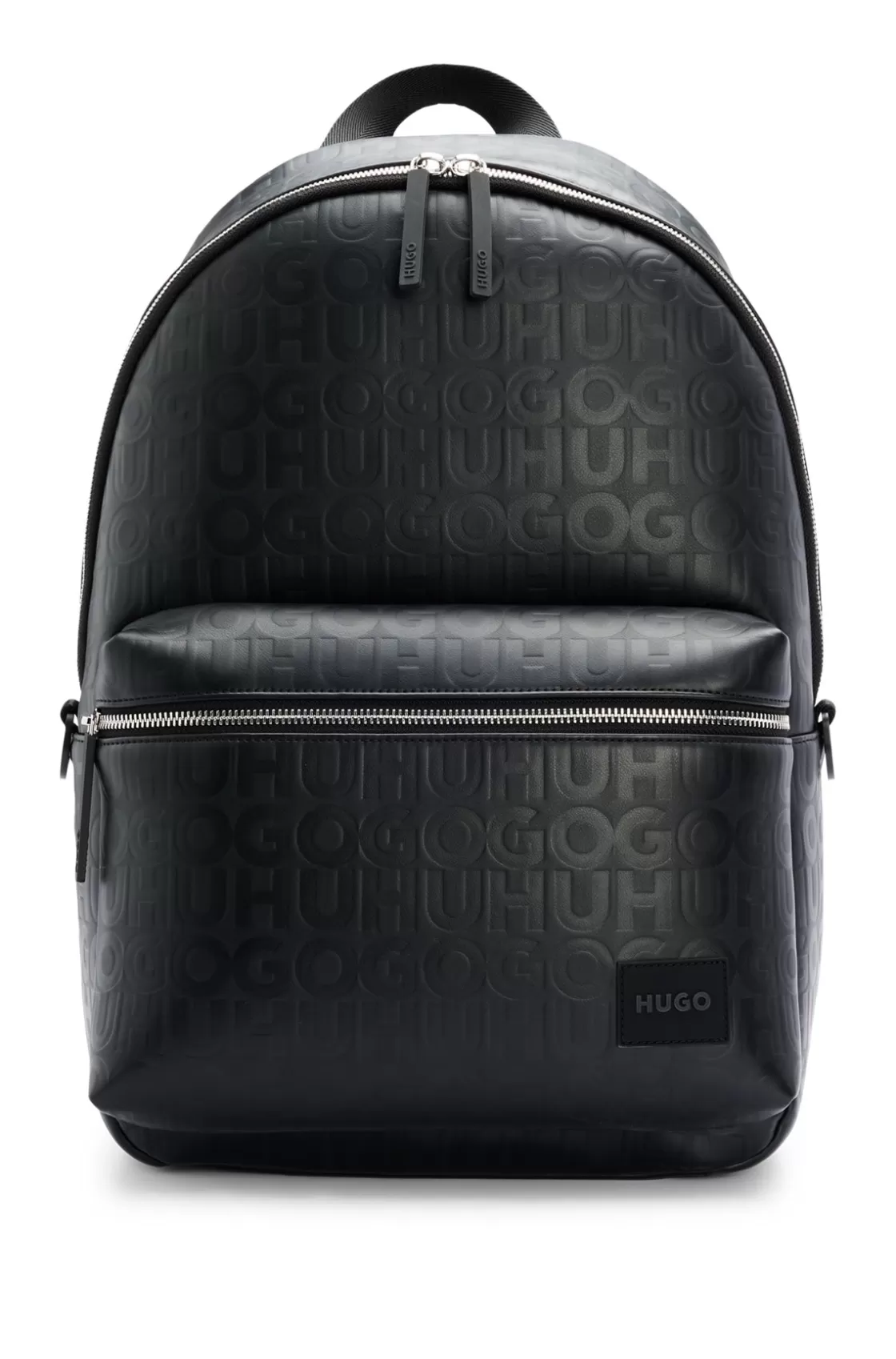 HUGO BOSS Faux-leather Backpack With Repeat-logo Motif Black Shop