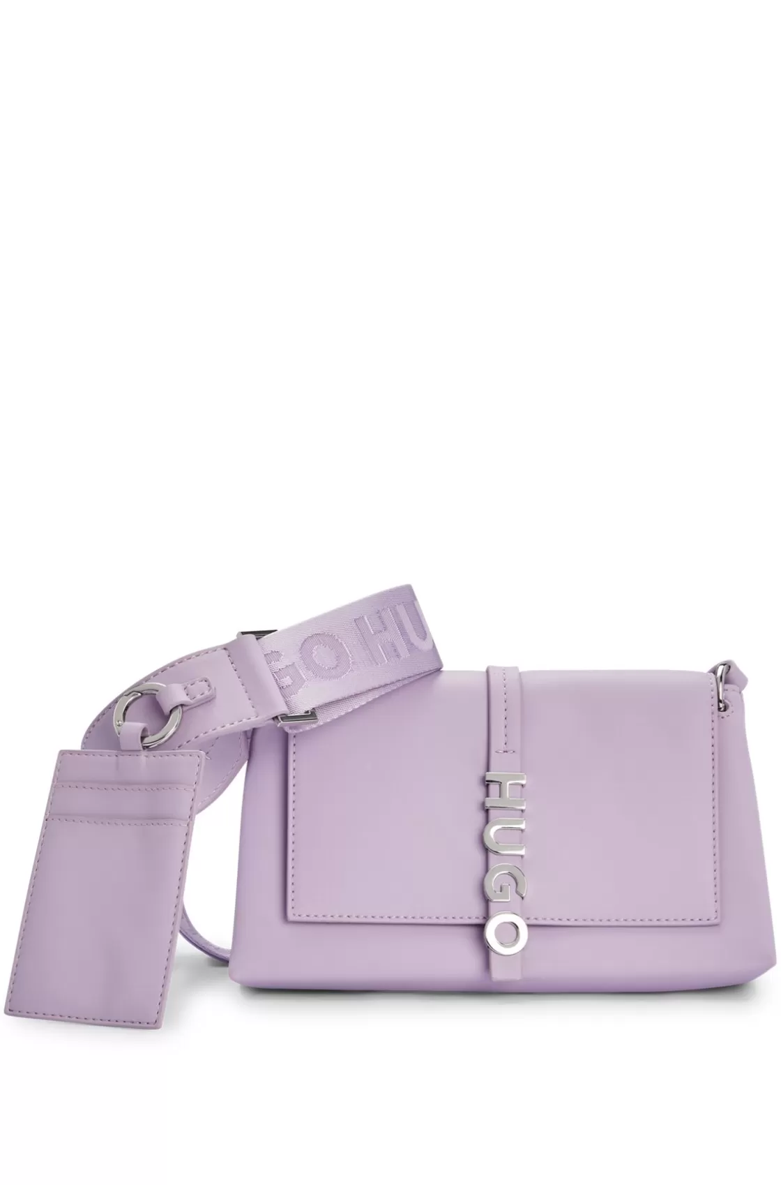 HUGO BOSS Faux-leather Crossbody Bag With Logo Hardware Light Purple Shop