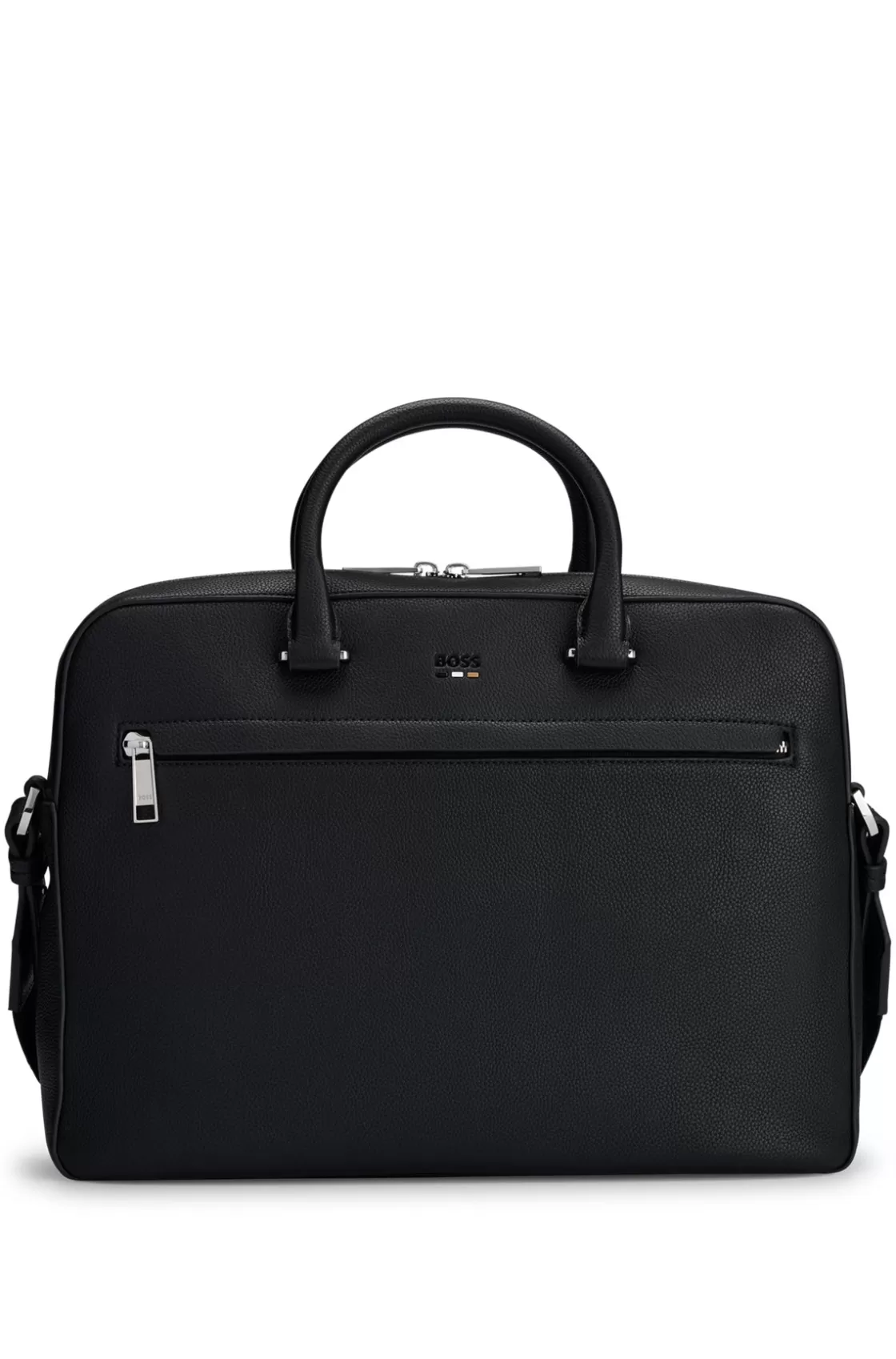 HUGO BOSS Faux-leather Document Case With Logo And Signature Stripe Black Store