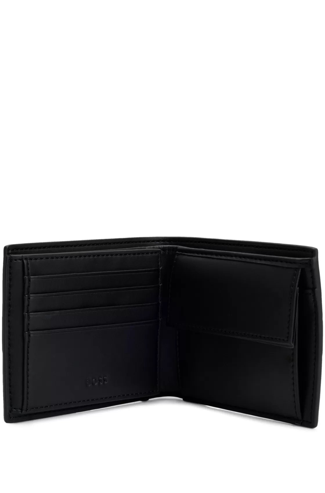 HUGO BOSS Faux-leather Wallet With Signature Stripe And Branding Black Clearance