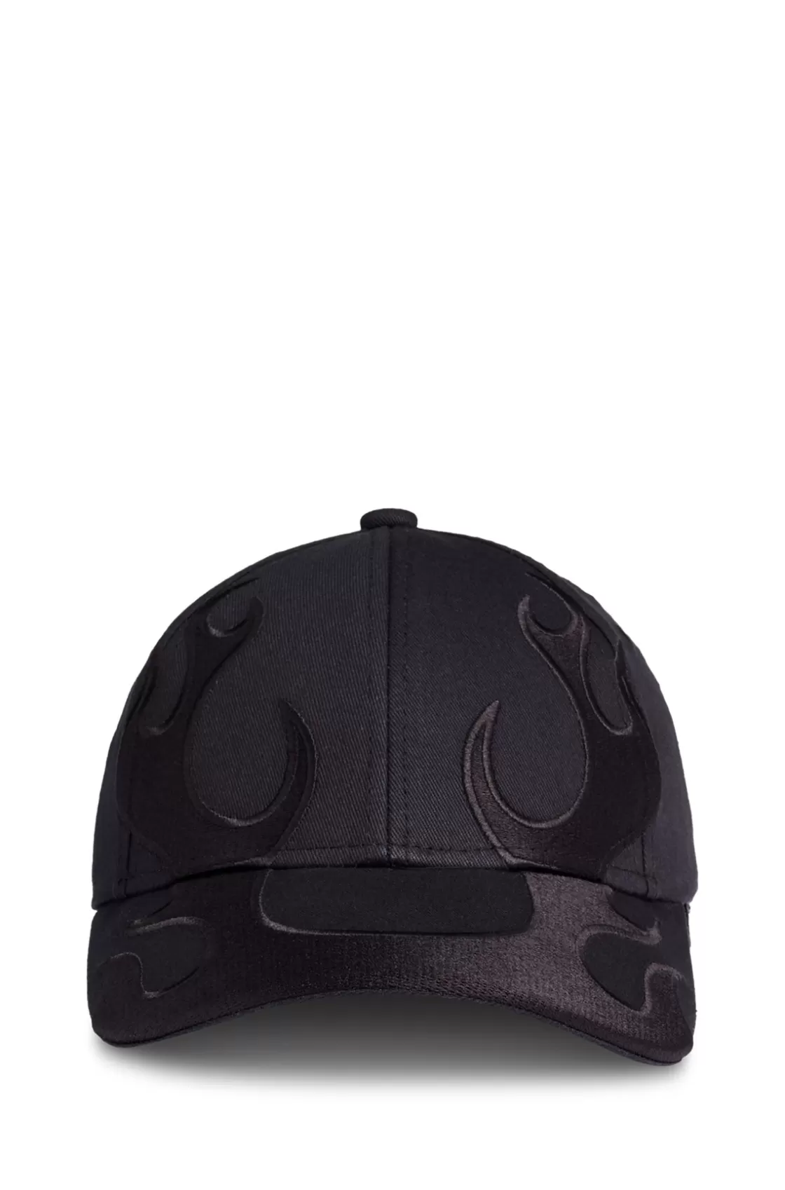 HUGO BOSS Flame-embroidered Cap In Cotton Twill Black Cheap