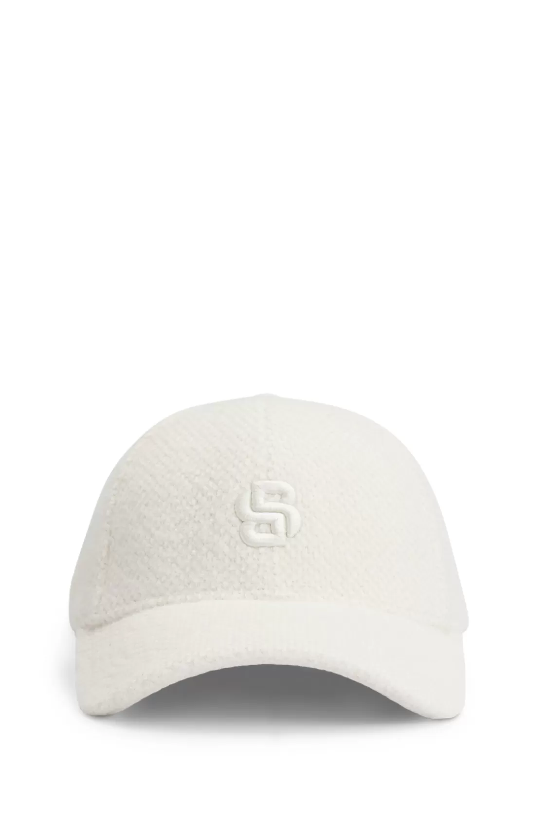 HUGO BOSS Fluffy-jersey Cap With Double B Monogram White Cheap