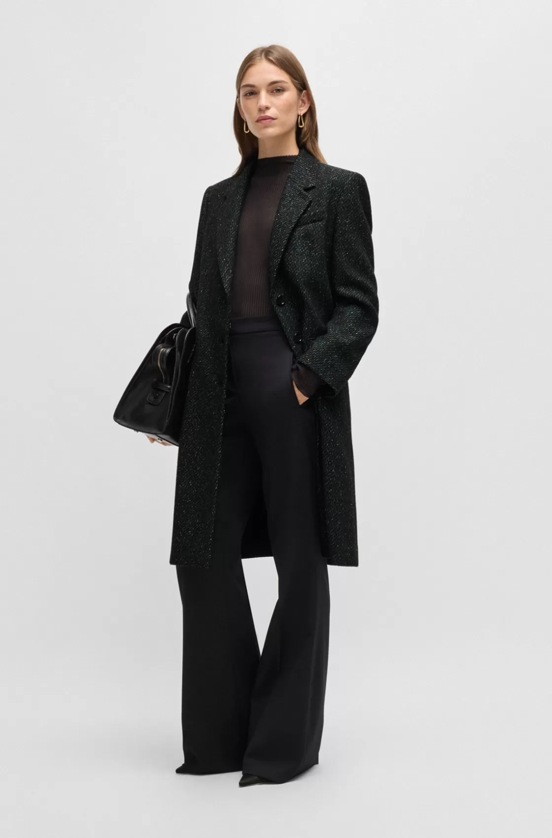 HUGO BOSS Formal Coat With Micro Structure Patterned Clearance