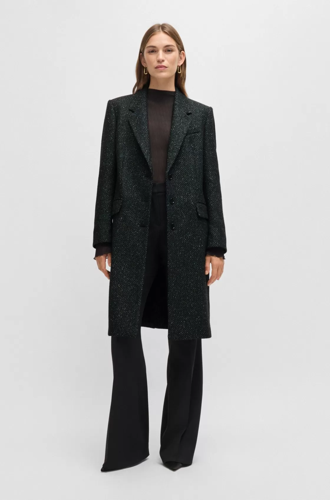 HUGO BOSS Formal Coat With Micro Structure Patterned Clearance