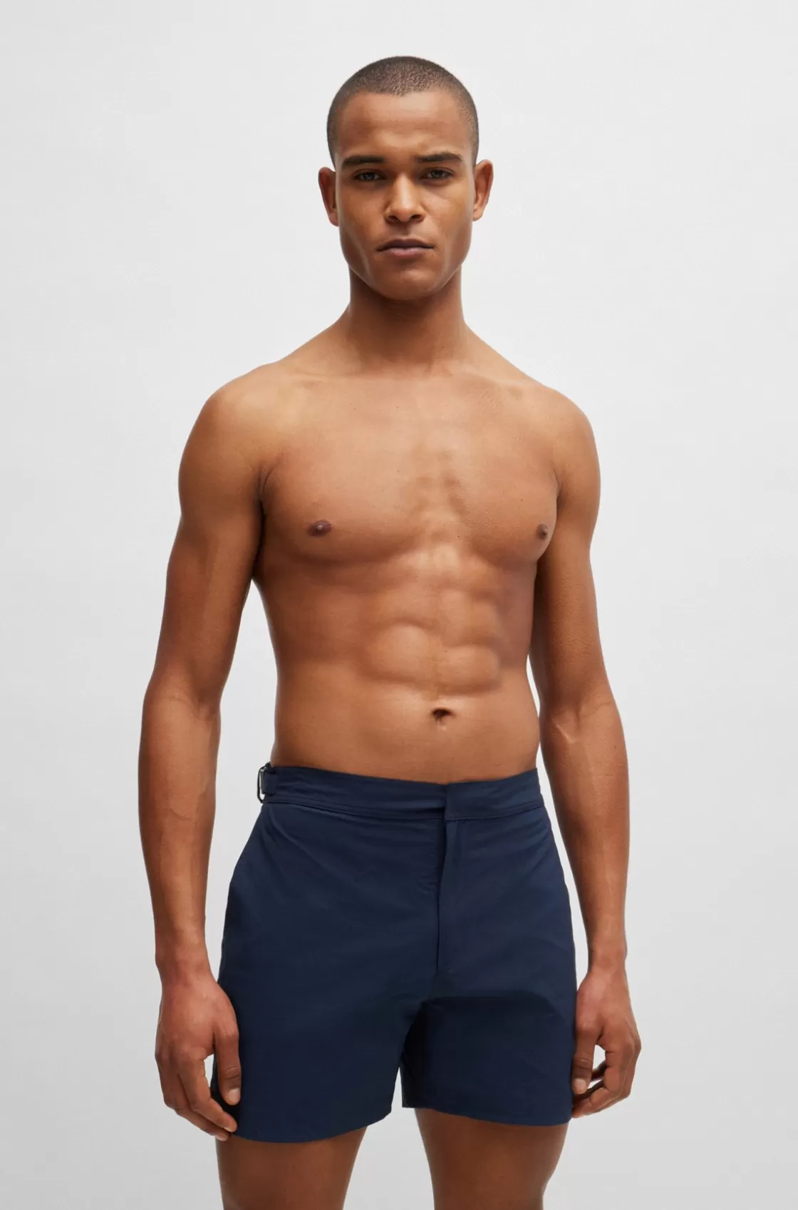 HUGO BOSS Fully Lined Swim Shorts With Adjustable Waist Dark Blue Cheap