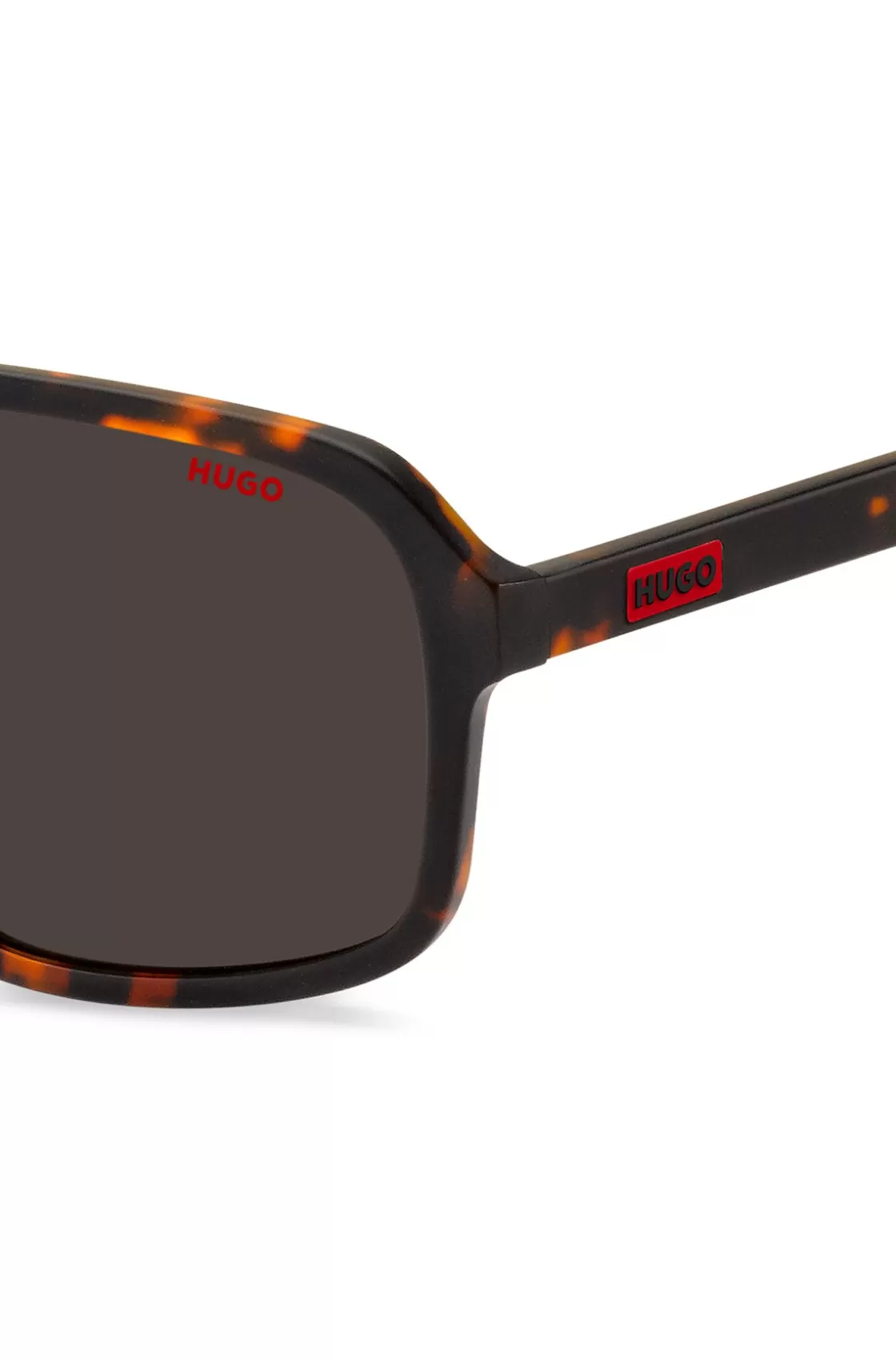 HUGO BOSS Geometric-shaped Sunglasses In Havana Acetate With Rubber Logo Assorted-Pre-Pack Store