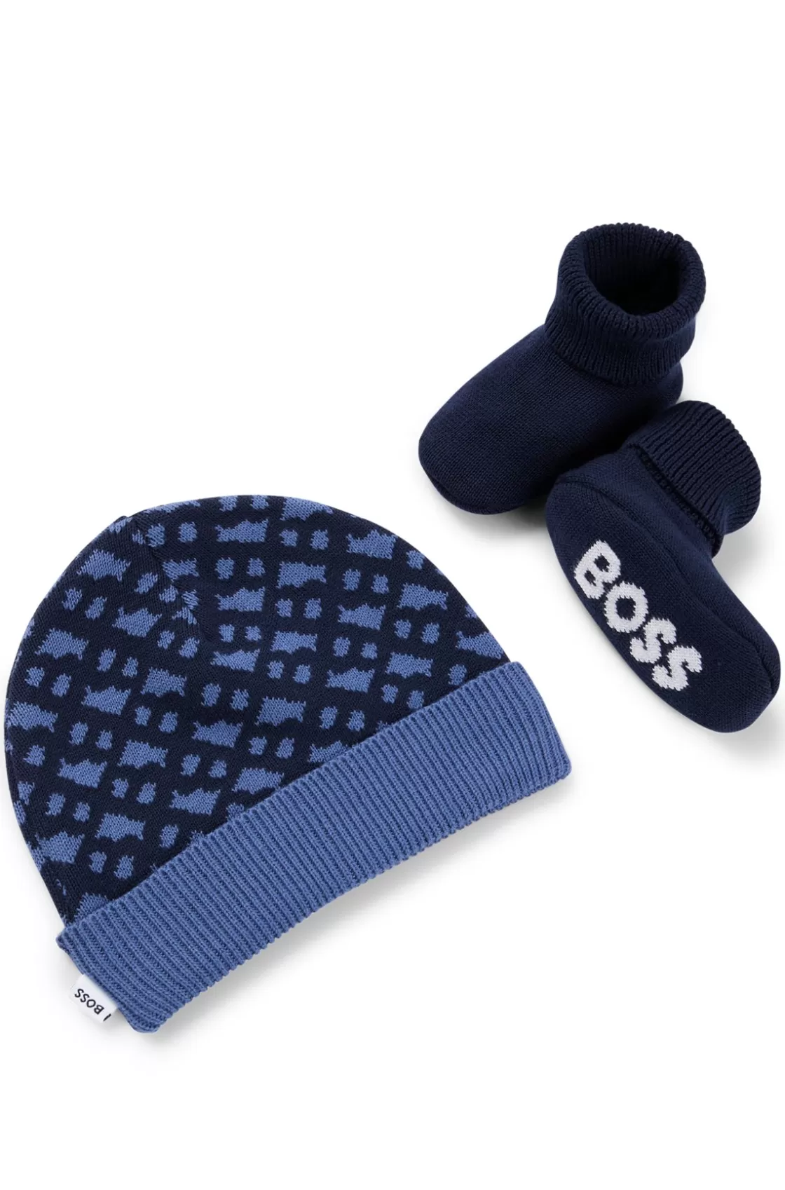HUGO BOSS Gift-boxed Hat And Slipper Set For Babies Dark Blue Sale