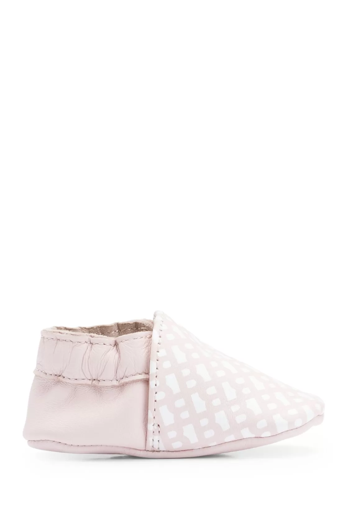 HUGO BOSS Gift-boxed Monogram-print Leather Slippers For Babies light pink Outlet