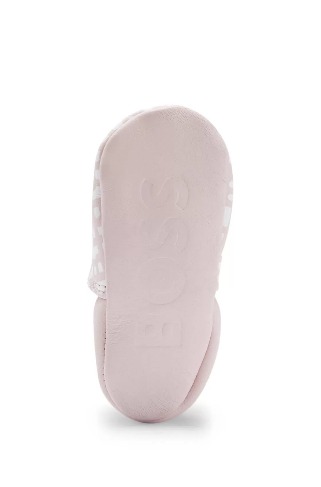 HUGO BOSS Gift-boxed Monogram-print Leather Slippers For Babies light pink Outlet