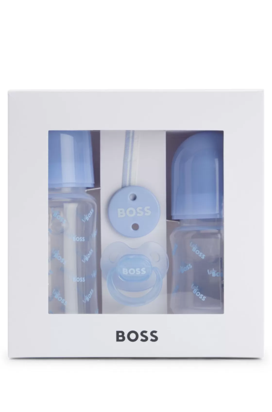 HUGO BOSS Gift-boxed Set Of Baby Bottles, Dummy And Clip Light Blue Shop