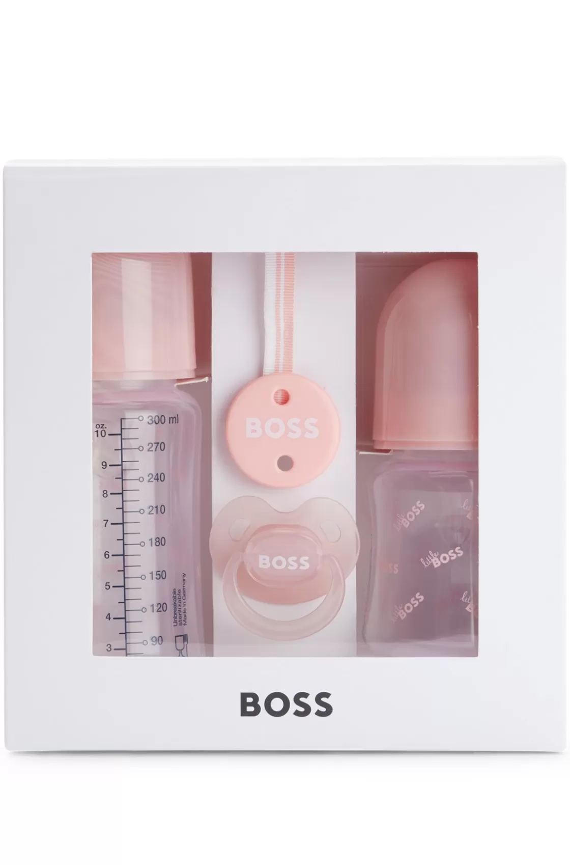 HUGO BOSS Gift-boxed Set Of Baby Bottles, Dummy And Clip light pink New