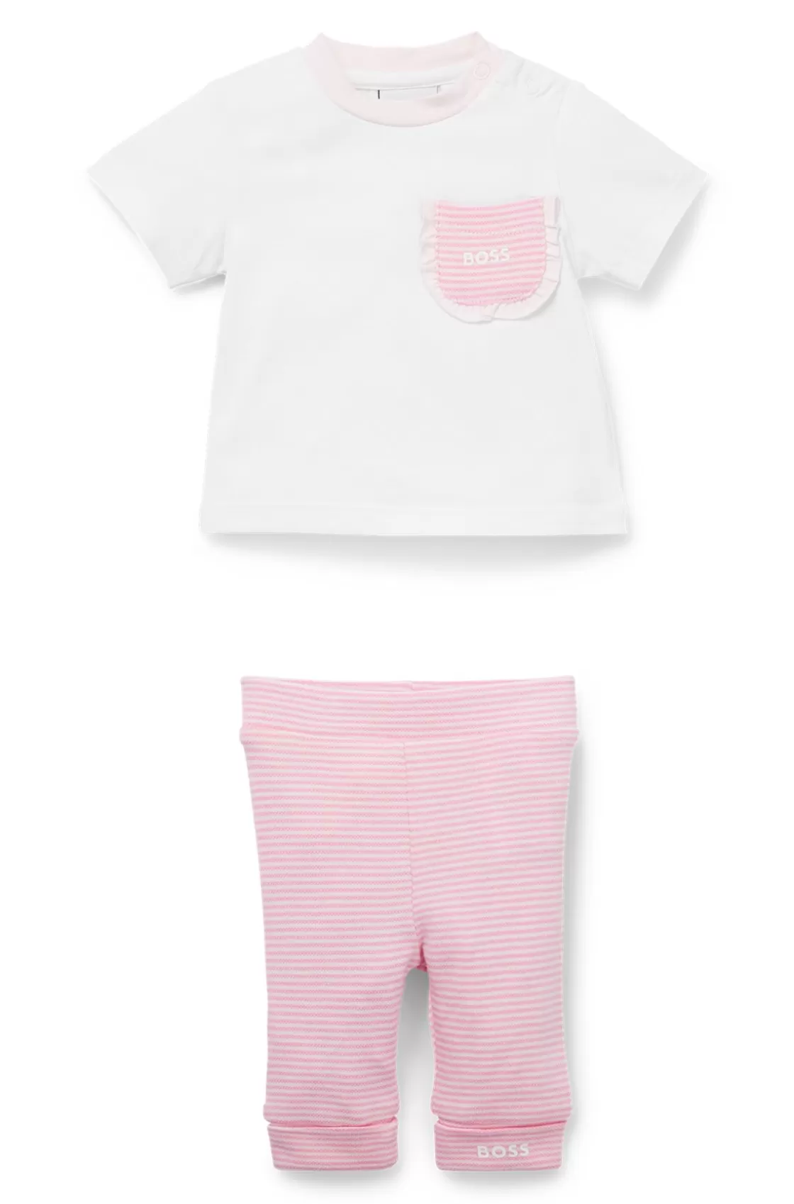 HUGO BOSS Gift-boxed Set Of Baby T-shirt And Leggings White Hot