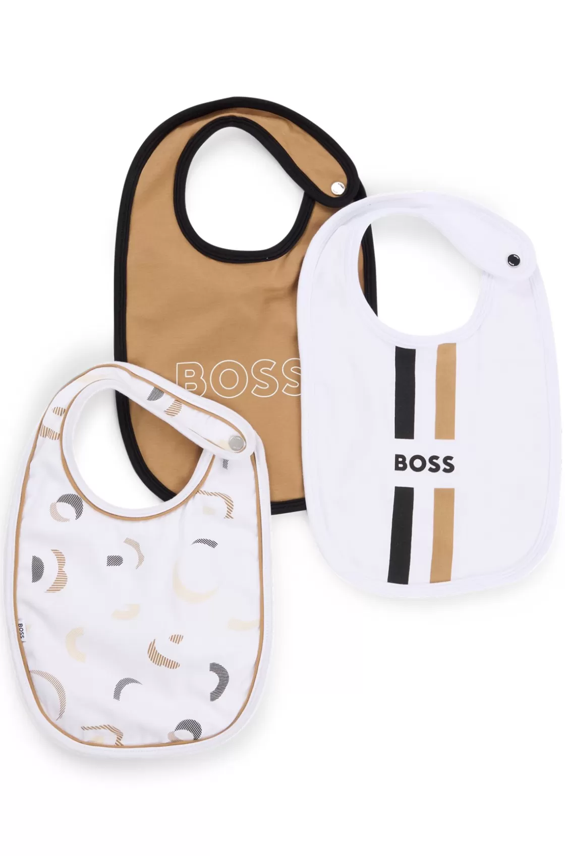 HUGO BOSS Gift-boxed Set Of Three Baby Bibs In Cotton White Sale