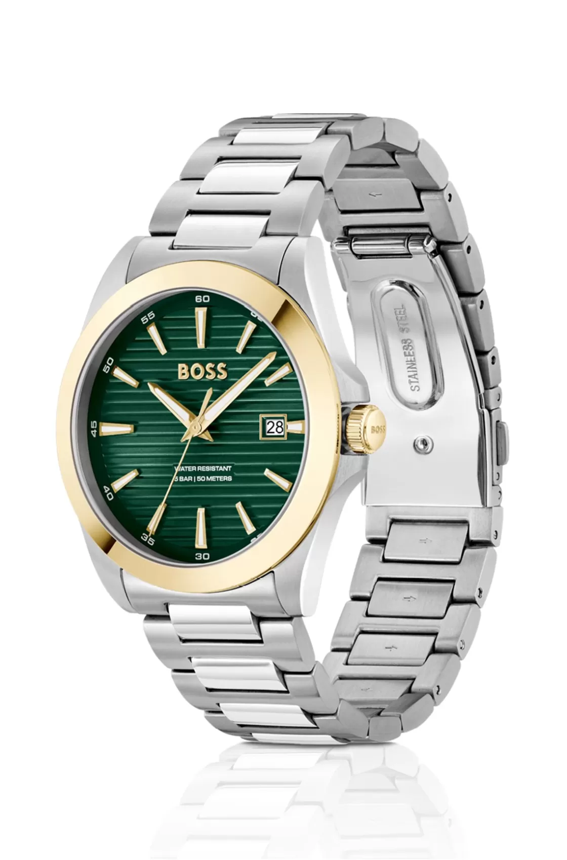 HUGO BOSS Gold- And Silver-tone Watch With Green Grooved Dial Assorted-Pre-Pack Best Sale