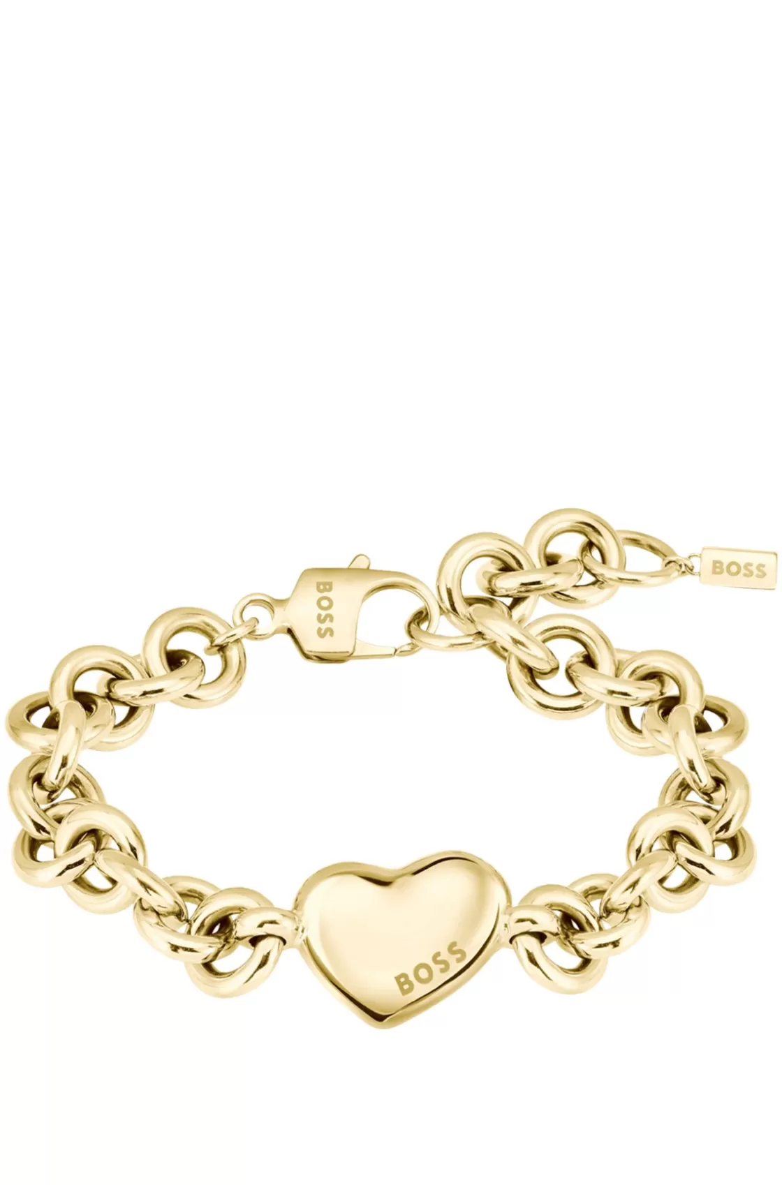 HUGO BOSS Gold-tone Chain Bracelet With Heart Charm Assorted-Pre-Pack Fashion