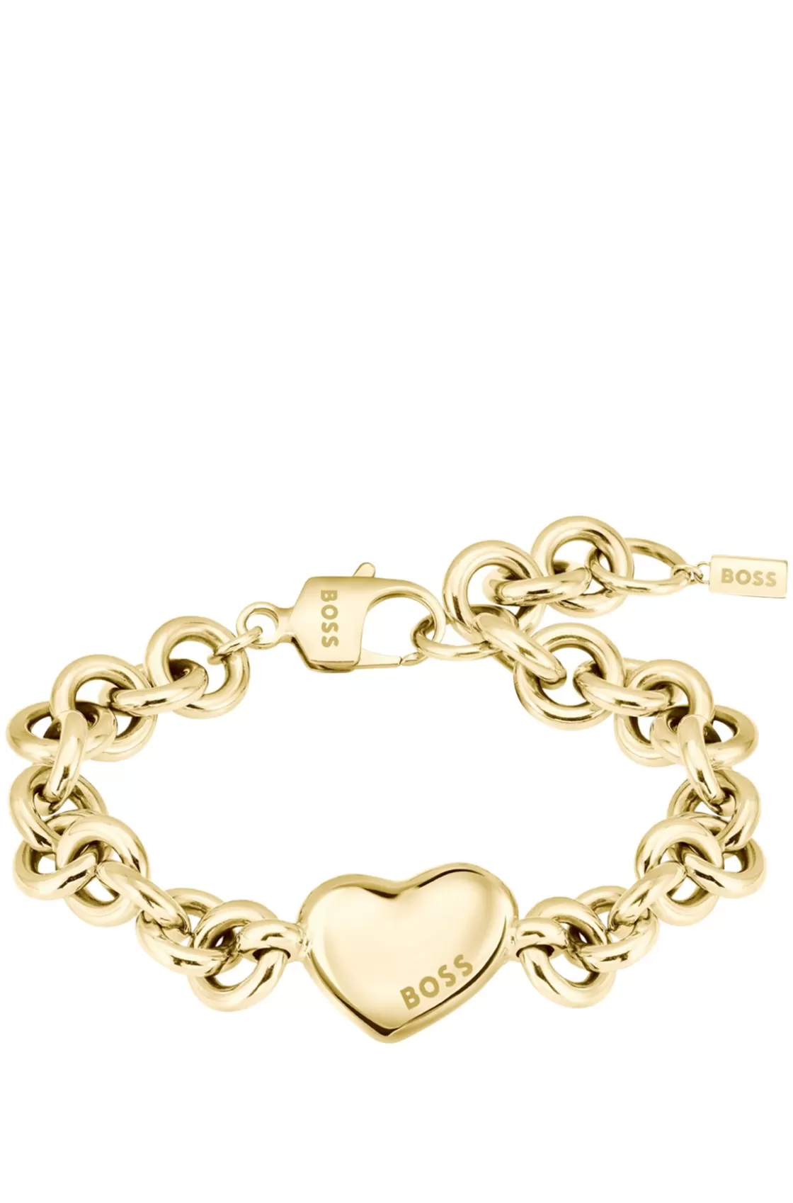 HUGO BOSS Gold-tone Chain Bracelet With Heart Charm Assorted-Pre-Pack Fashion