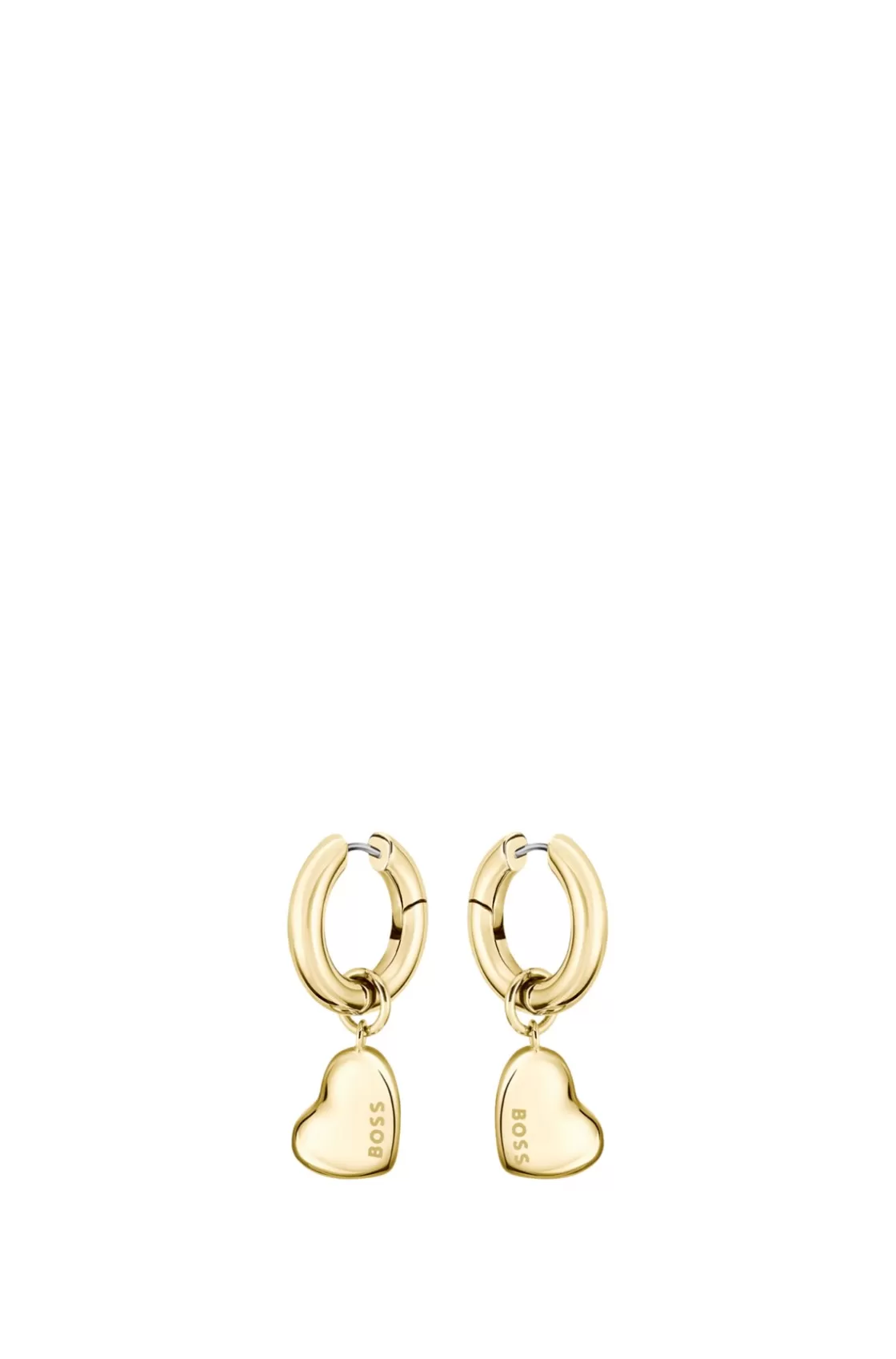 HUGO BOSS Gold-tone Huggie Hoop Earrings With Heart Charms Assorted-Pre-Pack Store