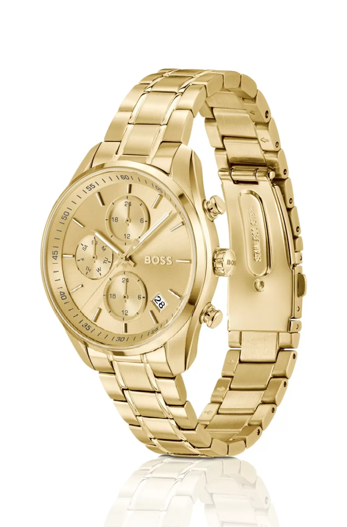 HUGO BOSS Gold-tone Multifunction Watch With Curved Case Assorted-Pre-Pack Hot