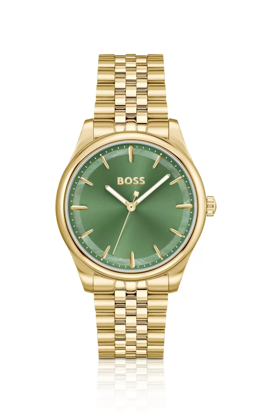 HUGO BOSS Gold-tone Watch With Green Dial And Pearlescent Inlay Assorted-Pre-Pack Fashion