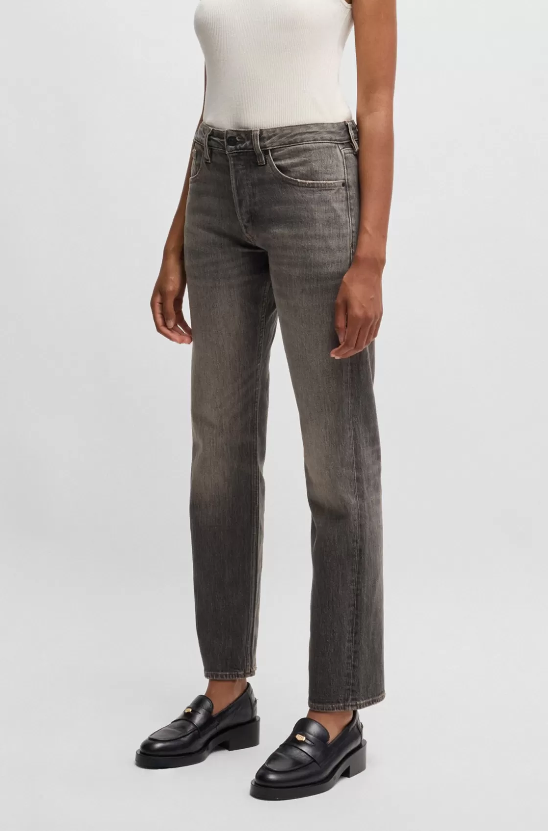 HUGO BOSS Gray Jeans In Stretch Denim Dark Grey Cheap